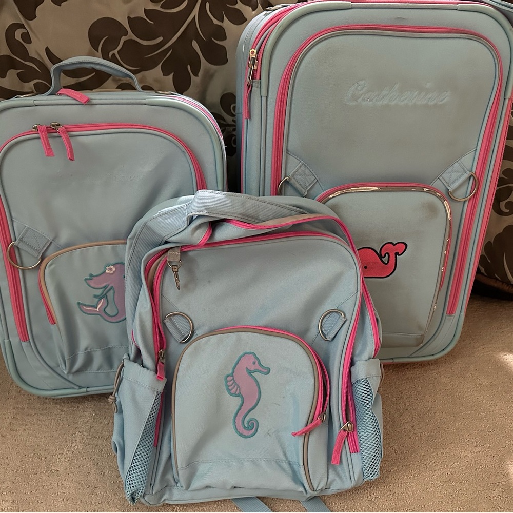 Pottery Barn Kids luggage set and matching backpack